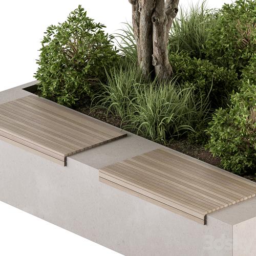 Urban Furniture Bench with Plants 45