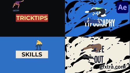 Videohive Skateboarding Typography Scenes for After Effects 53435837