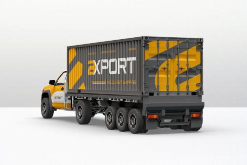 Cargo Shipping Truck Mockup