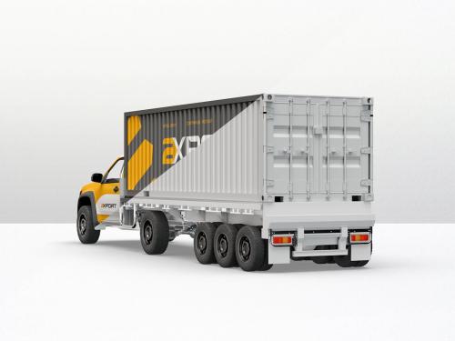Cargo Shipping Truck Mockup