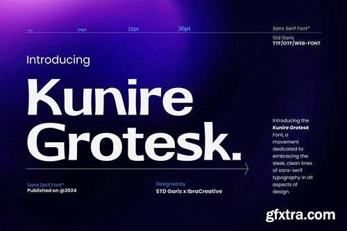 Kunire Grotesk Modern Typeface Font LNLC3GP