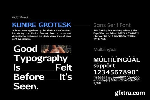 Kunire Grotesk Modern Typeface Font LNLC3GP