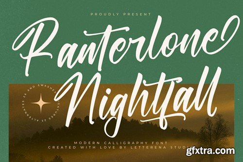 Ranterlone Nightfall Modern Calligraphy Font EQFL54D