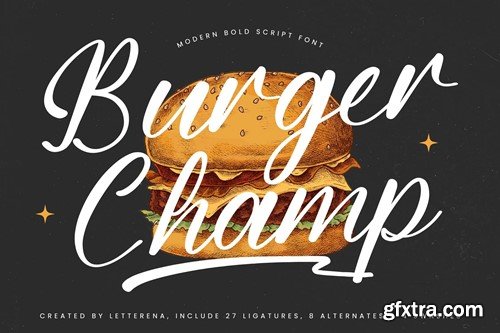 Burger Champ Modern Bold Script KDRGE6J