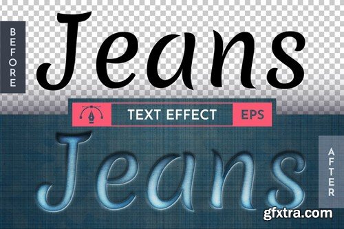 Jeans Editable Text Effect, Graphic Style K45MK37