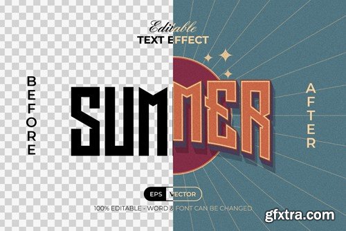 Summer Text Effect Vintage Style 74D24L9
