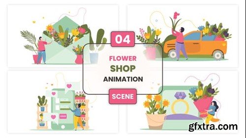 Videohive Flower Shop Animation Scene 53499343