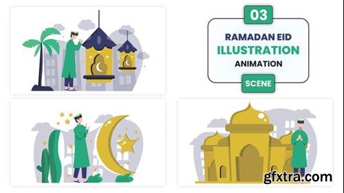Videohive Ramadan Eid Illustration Animation Scene 53499245
