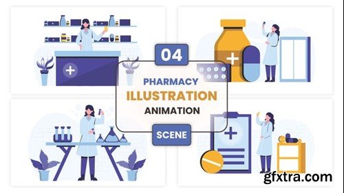 Videohive Pharmacy Illustration Animation Scene 53499219