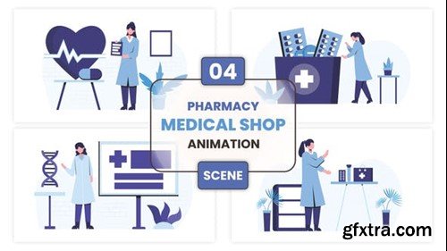 Videohive Pharmacy Medical Shop Illustration Animation Scene 53499227