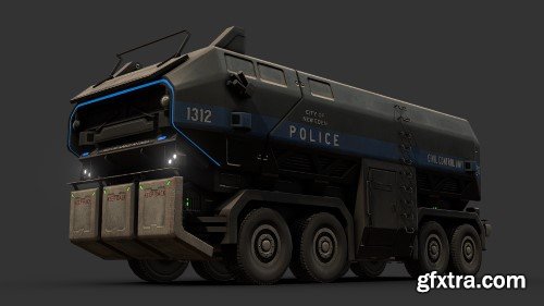 Dystopian Heavy Truck 3d model