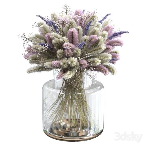 Bouquet of lagurus and lavender