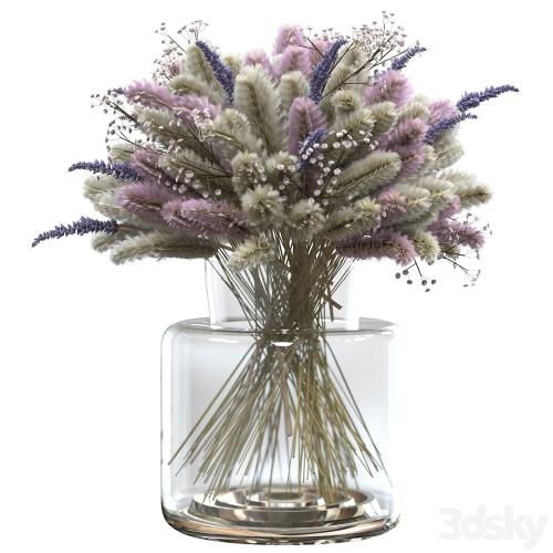 Bouquet of lagurus and lavender