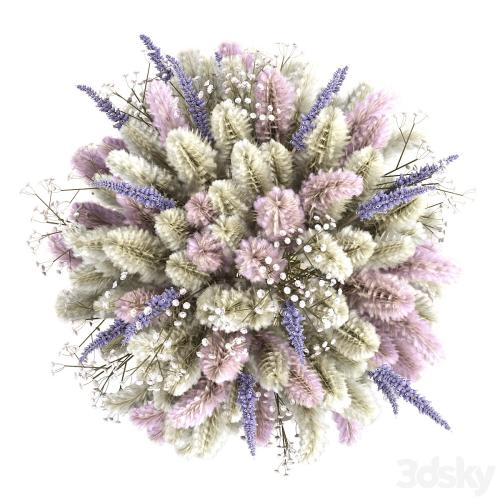 Bouquet of lagurus and lavender