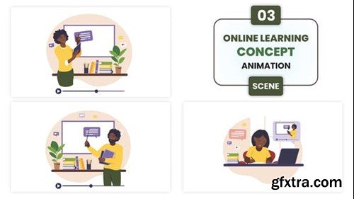 Videohive Online Learning Concept Animation Scene 53532456