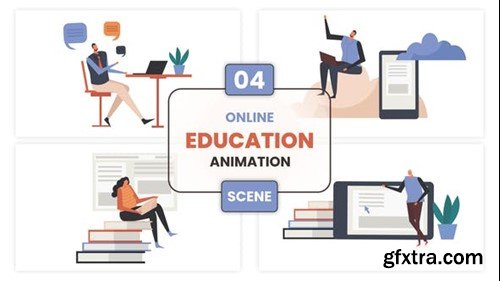 Videohive Online Education Character Animation Scene 53532411