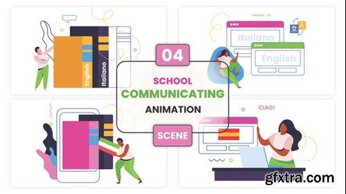 Videohive School Communicating Concept Animation Scene 53532200