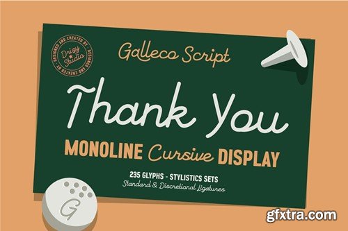 Galleco Script – Monoline Cursive Display Font A6FWSEH