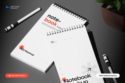 Clean Notebook Binder Mockup