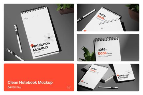 Clean Notebook Binder Mockup