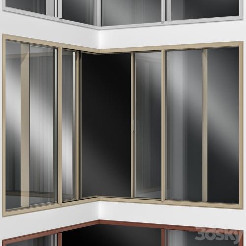 Sliding Corner Stained Glass Aluminum Windows