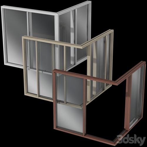 Sliding Corner Stained Glass Aluminum Windows