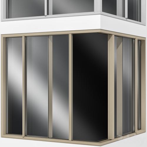 Sliding Corner Stained Glass Aluminum Windows