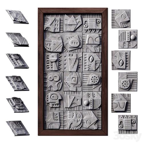 Panel decorative cube square n3 / Panel decorative from cubes square # 3