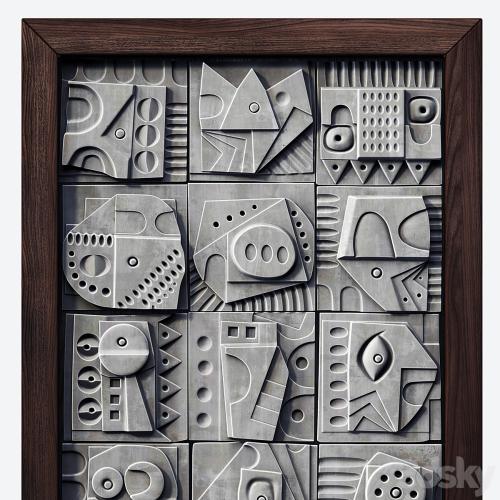 Panel decorative cube square n3 / Panel decorative from cubes square # 3