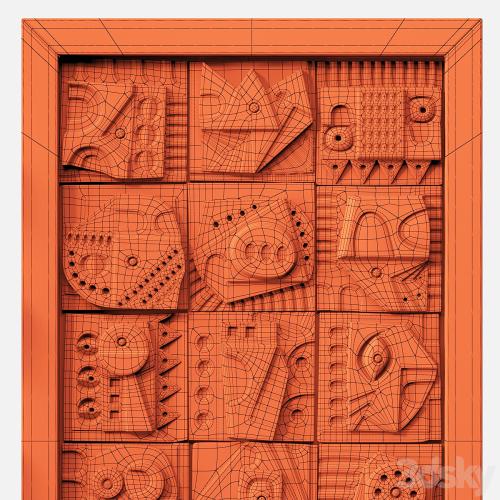 Panel decorative cube square n3 / Panel decorative from cubes square # 3