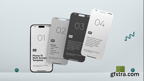 Videohive Phone 15 Multi Screen Mockup Template 53424884