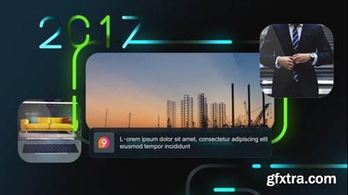 Videohive Corporate Line Glow Timeline Slideshow 53525510