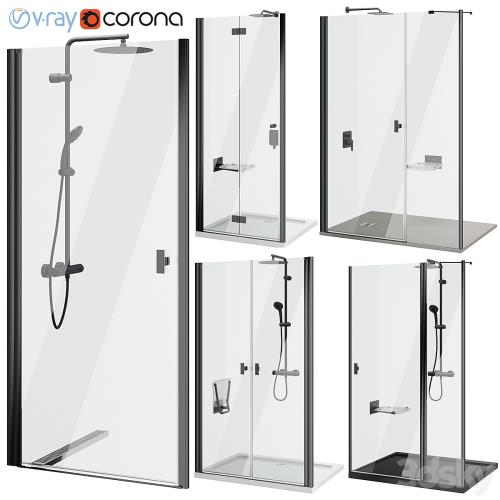 Shower doors Radaway Nes 8 Black set 140