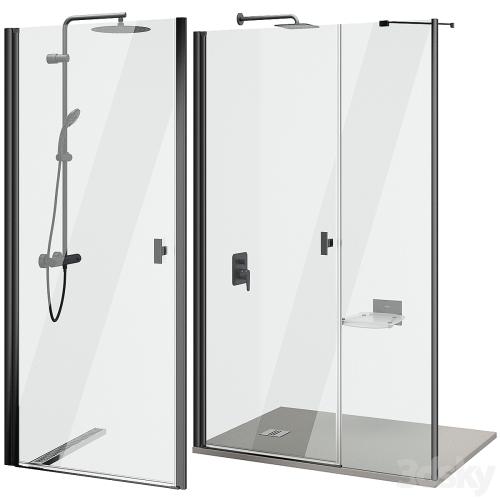 Shower doors Radaway Nes 8 Black set 140