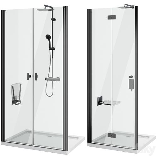 Shower doors Radaway Nes 8 Black set 140