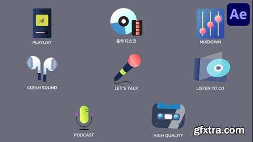 Videohive Music And Podcast Icons And Titles for After Effects 53577293