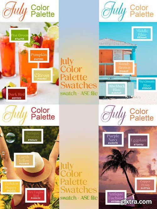 July Color Palette Swatches for Photoshop