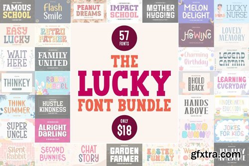 The Lucky Font Bundle - 57 Premium Fonts