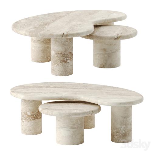 TRAVERTINE PUDDLE coffee table by Anna Karlin