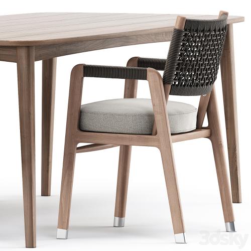 ORTIGIA CHAIR by flexform and GRASSHOPPER TABLE by KARPENTER