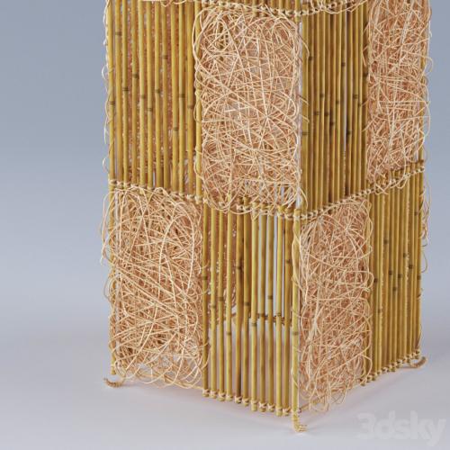 Bamboo rattan floor lamp