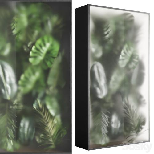 light box with tropical leaf garden in frame glass Smoked 01