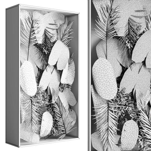 light box with tropical leaf garden in frame glass Smoked 01