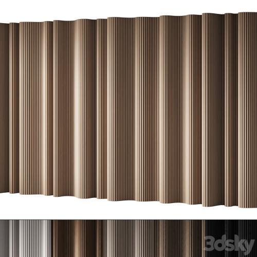 434 wall composition 15 wave fluted wood Reeded Panels 02