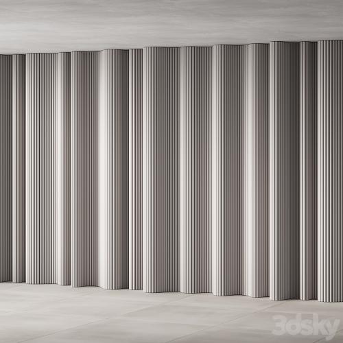 434 wall composition 15 wave fluted wood Reeded Panels 02