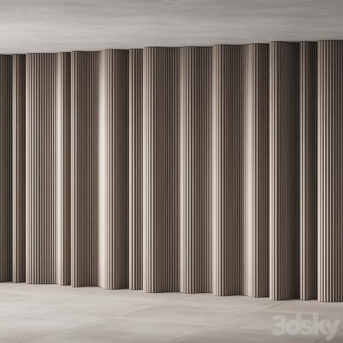 434 wall composition 15 wave fluted wood Reeded Panels 02