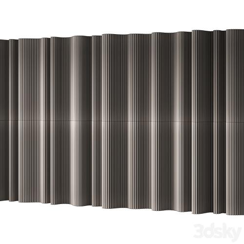 434 wall composition 15 wave fluted wood Reeded Panels 02