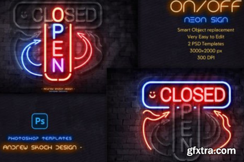 Neon on off Light – Photoshop Template