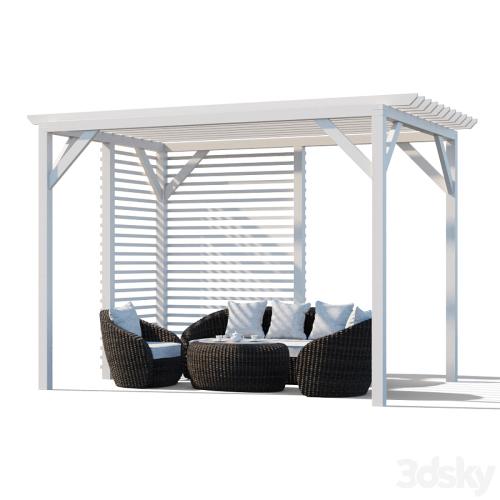 Pergola with garden furniture Avela