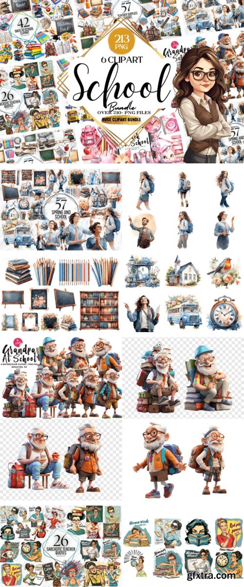 School Day Clipart Mega Bundle